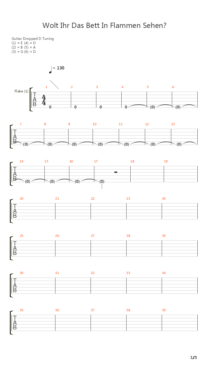 Wollt Ihr Das Bett In Flammen Sehen吉他谱