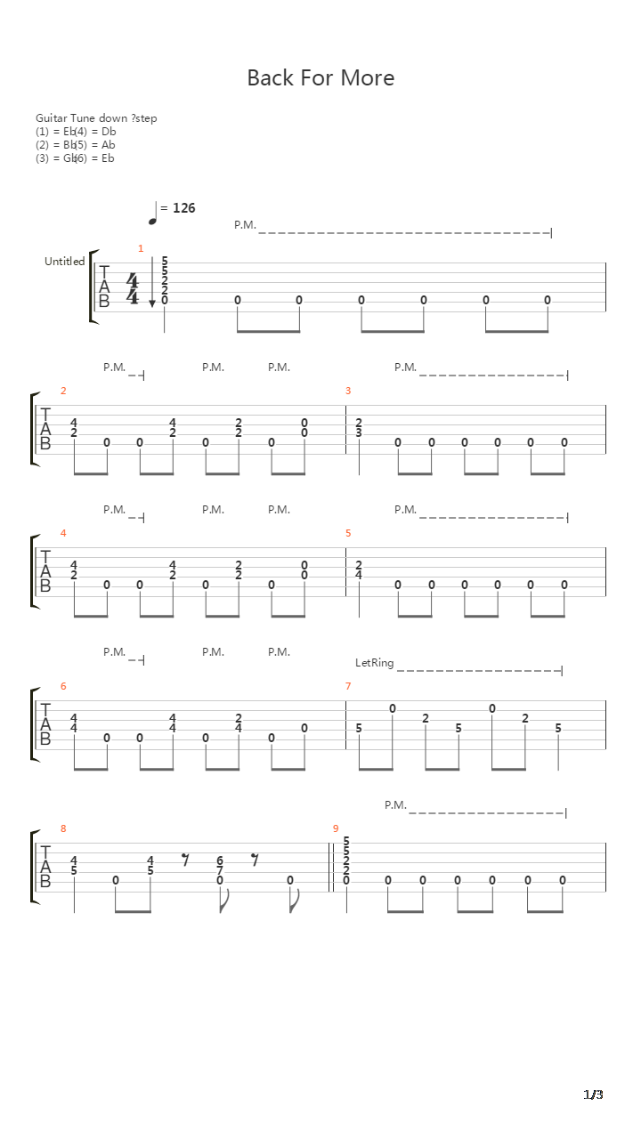 Back For More吉他谱