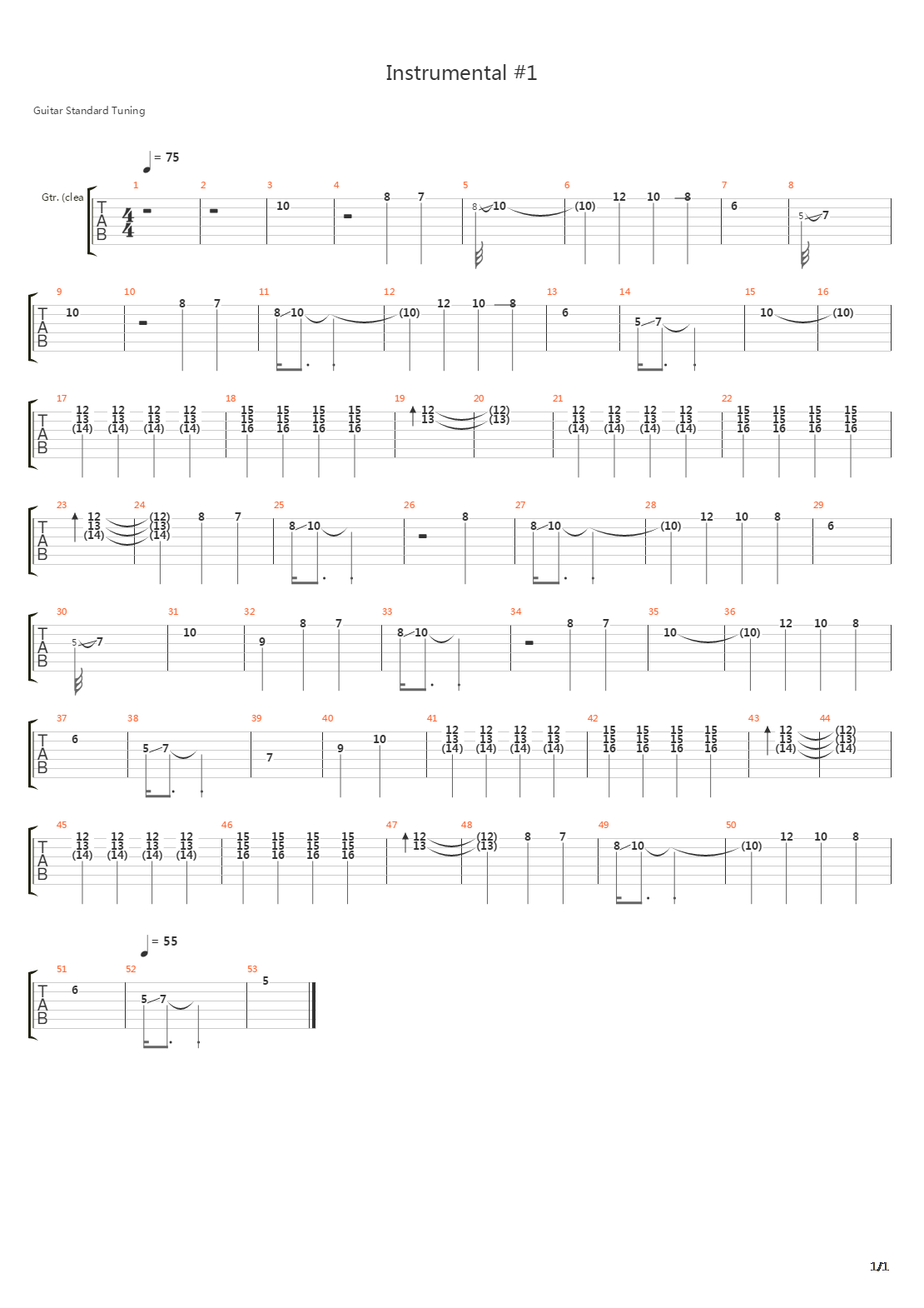 Instrumental #1吉他谱