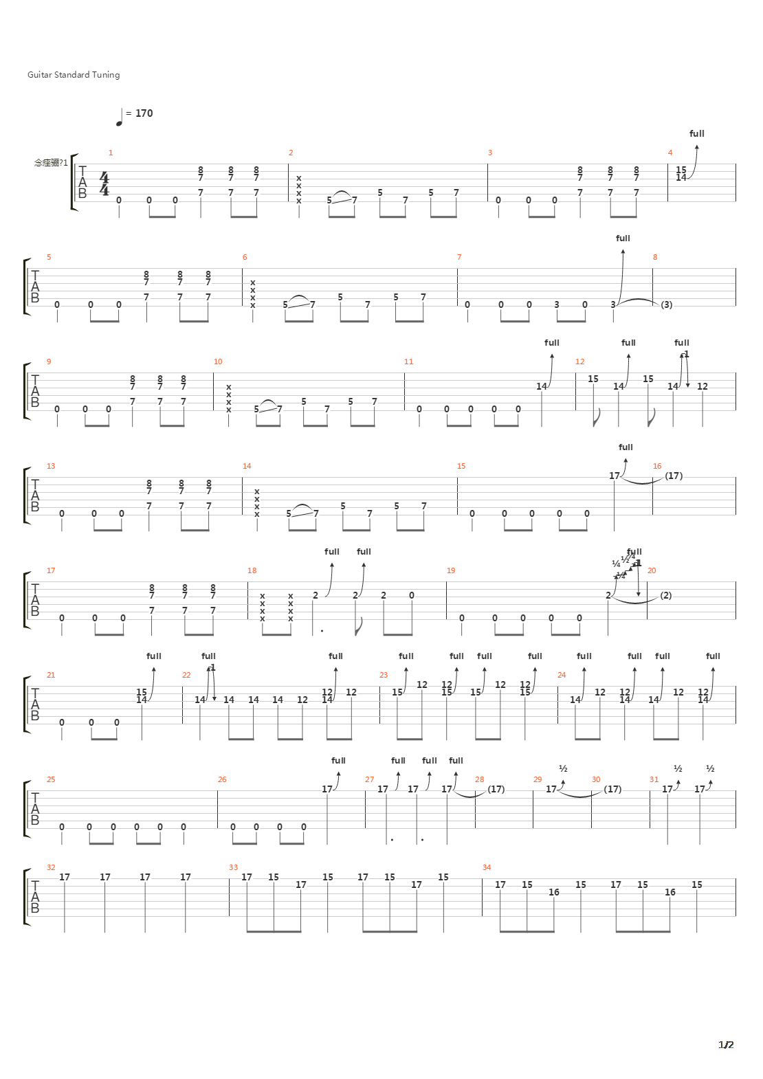 Intro La Cigale吉他谱