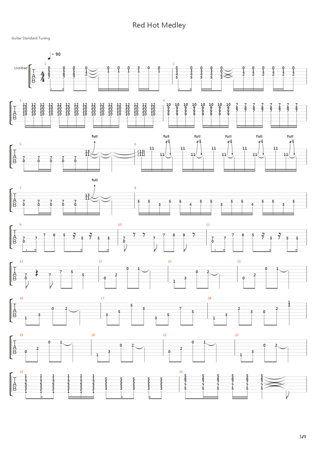 Red Hot Medley吉他谱