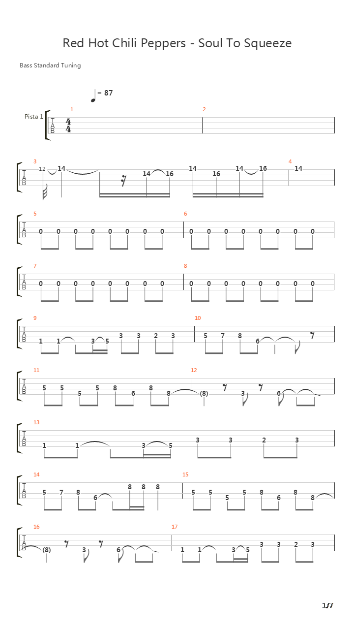 Soul to Squeeze(496)吉他谱