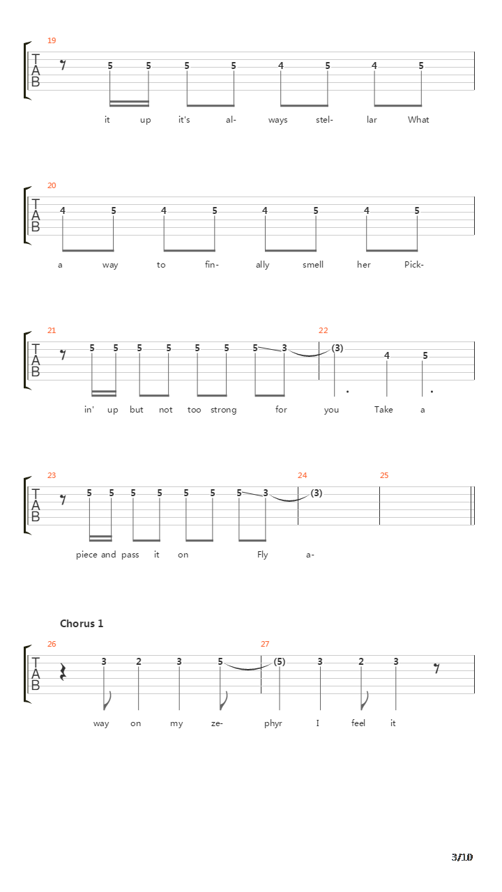 The Zephyr Song(537)吉他谱