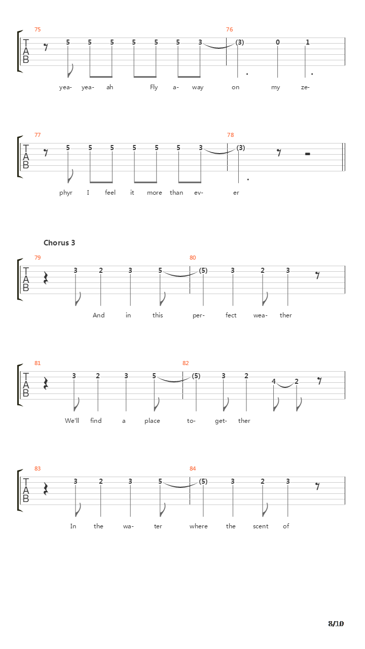 The Zephyr Song(537)吉他谱