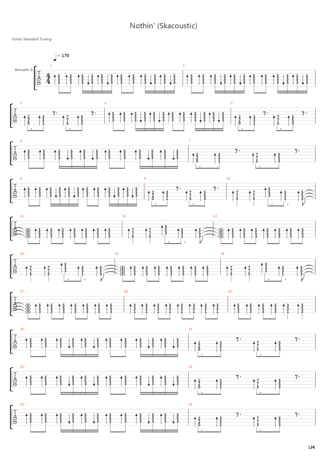 Nothin' (Skacoustic)吉他谱