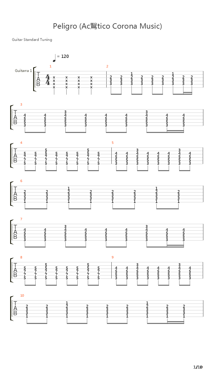 Peligro Acustico吉他谱