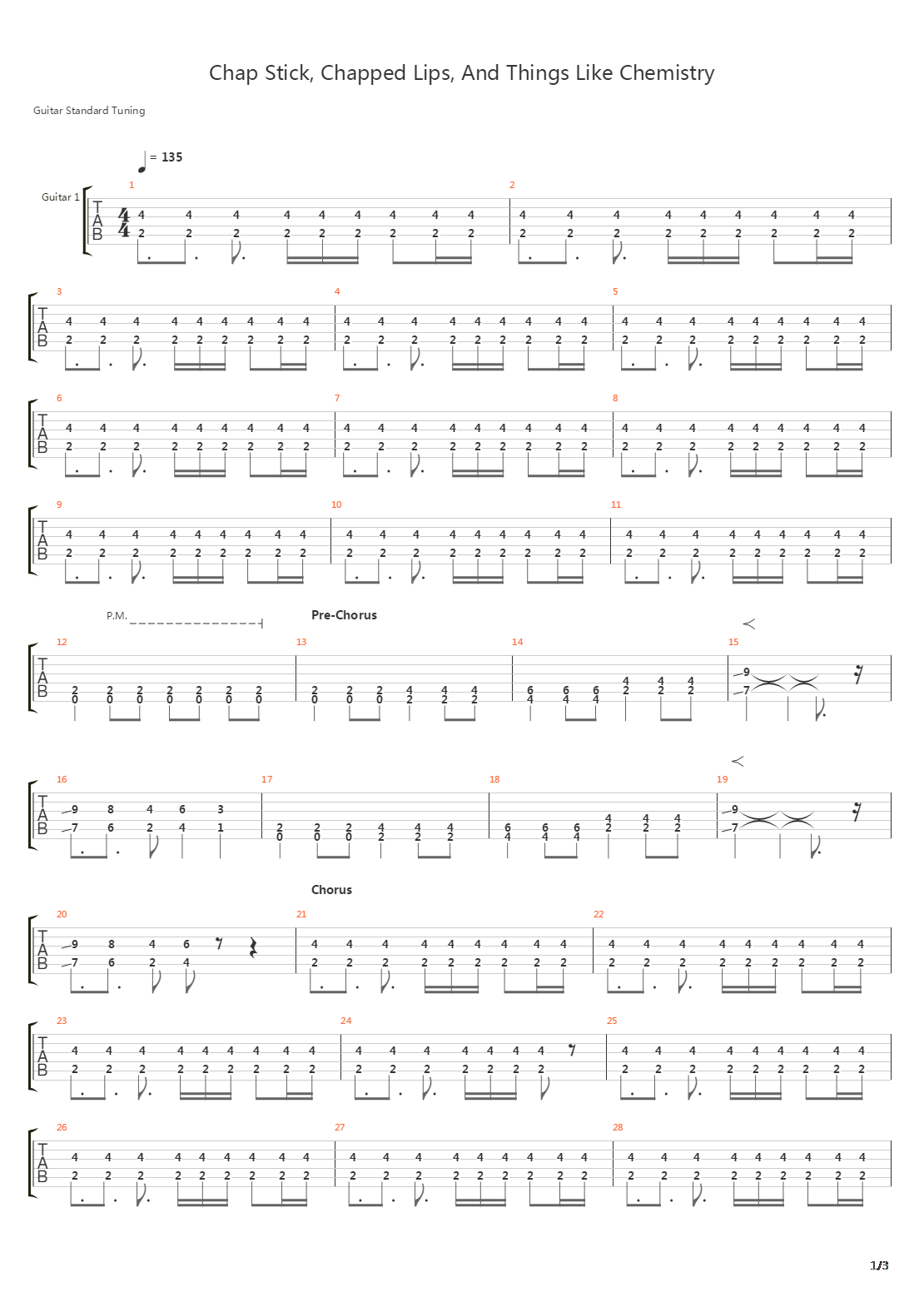 Chapstick Chapped Lips And Things Like Chemistry吉他谱