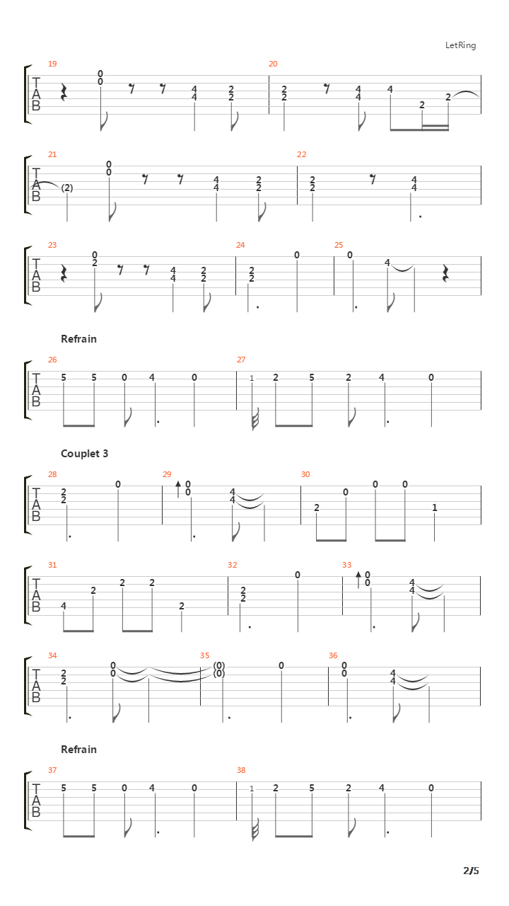 L'entarte吉他谱