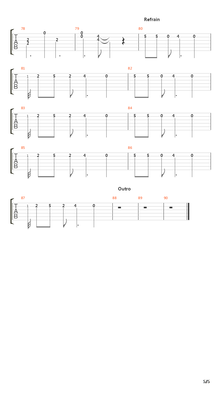 L'entarte吉他谱