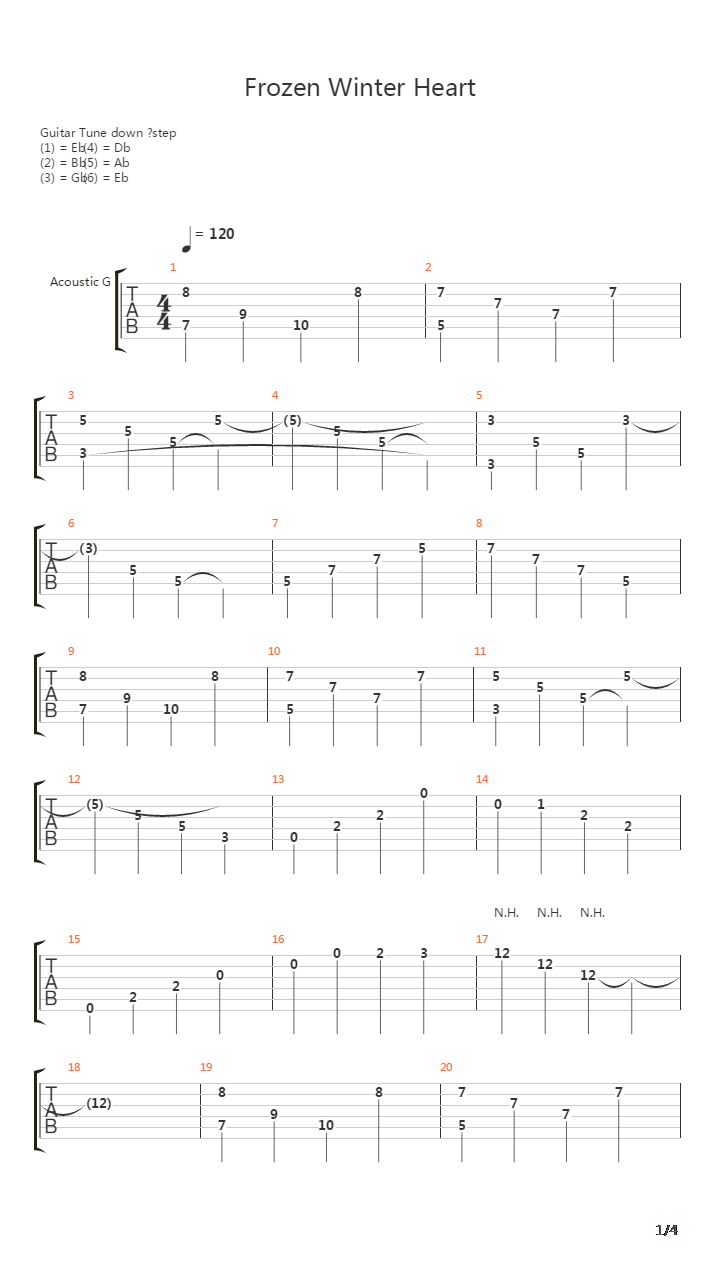 Frozen Winter Heart吉他谱