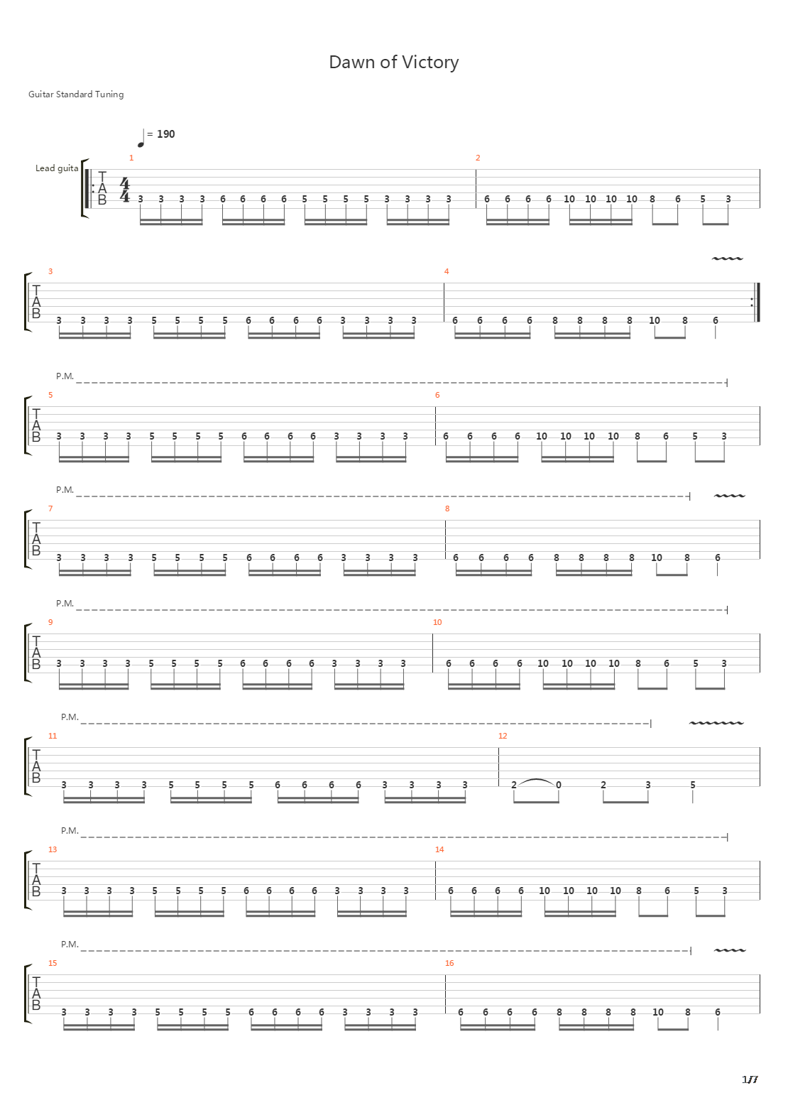 Dawn Of Victory吉他谱