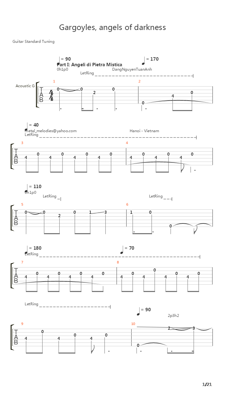 Gargoyles, Angels Of Darkness吉他谱