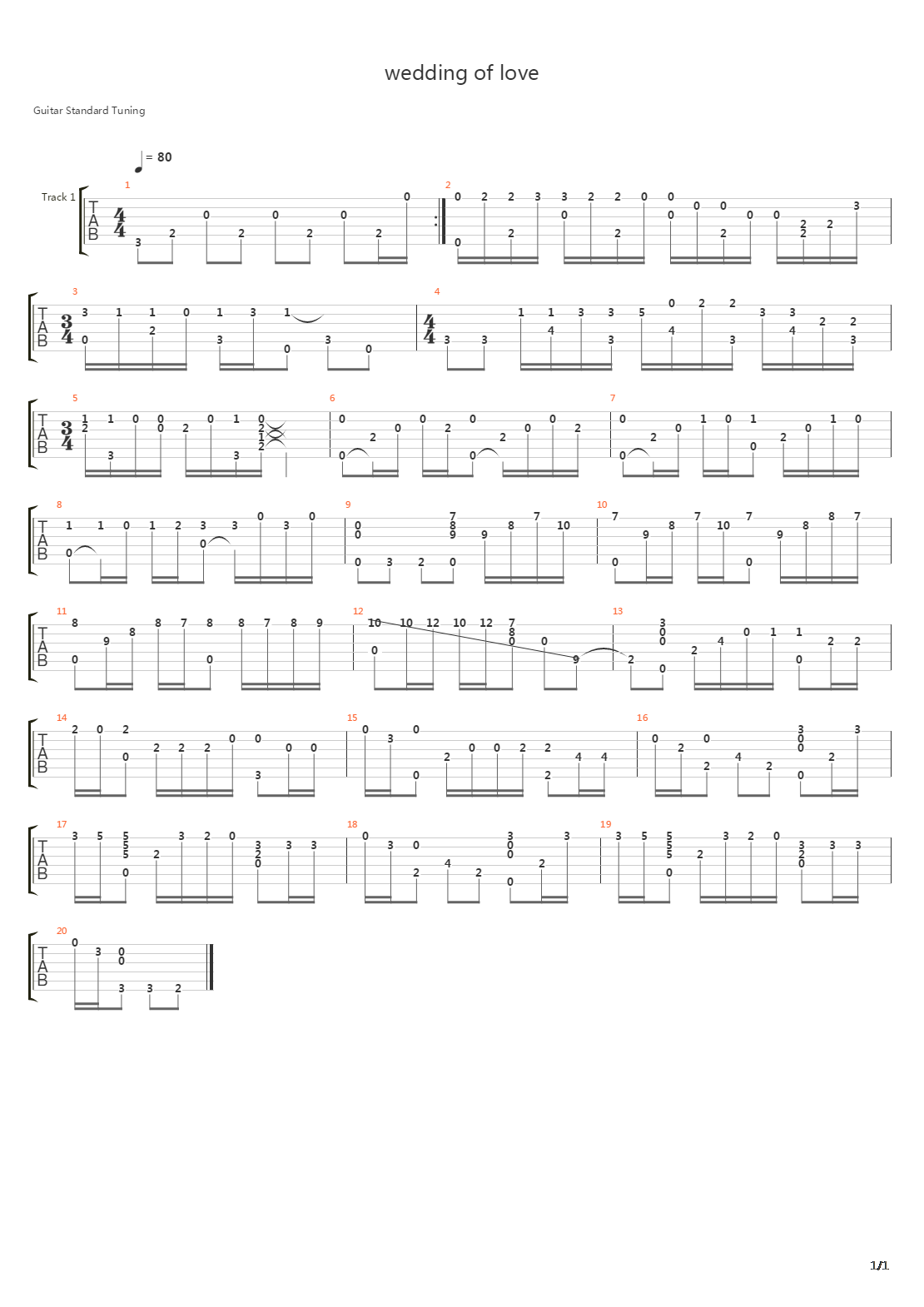 Weding Of Love (Marriage D'amor)吉他谱