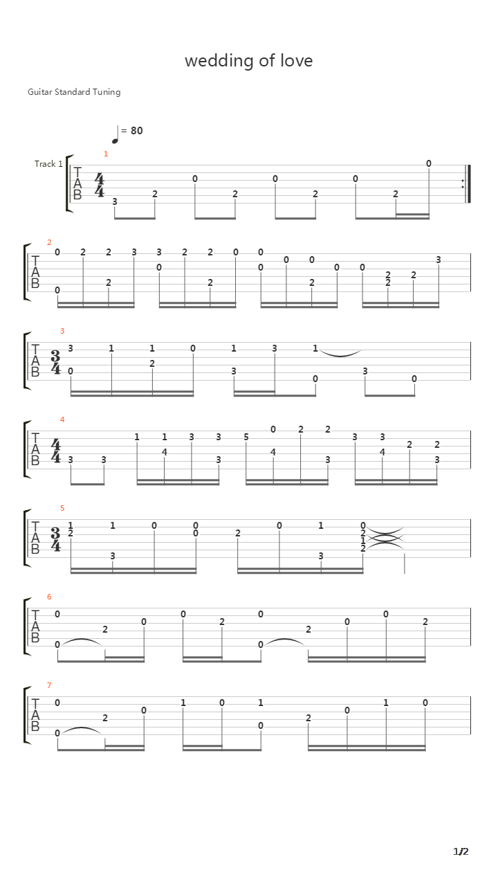 Weding Of Love (Marriage D'amor)吉他谱