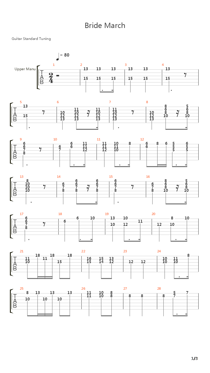 Bridal March吉他谱
