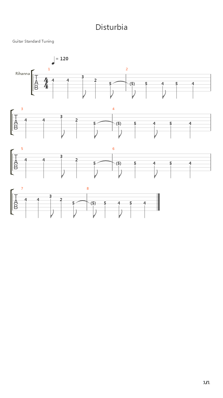 Disturbia吉他谱