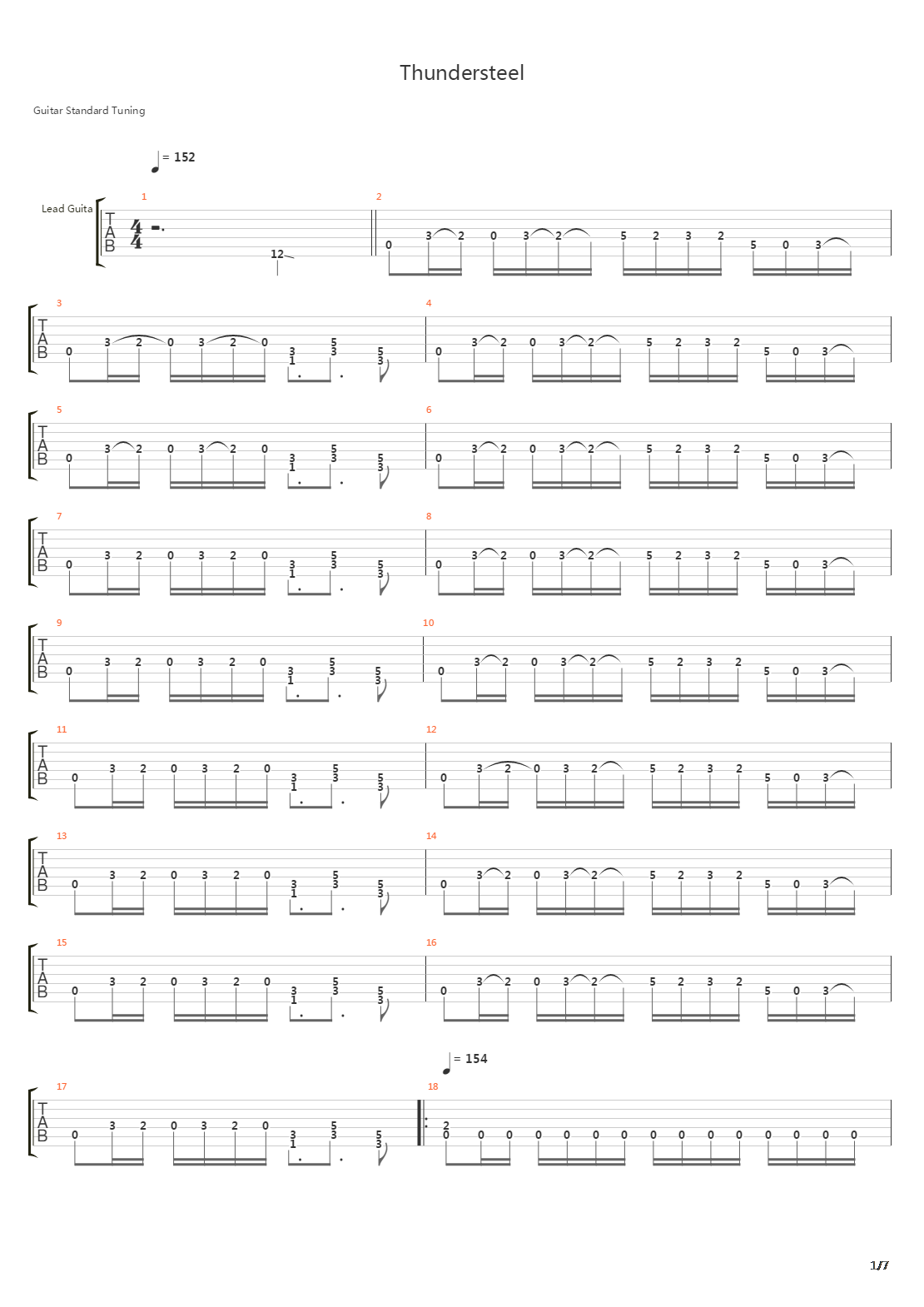 Thundersteel吉他谱