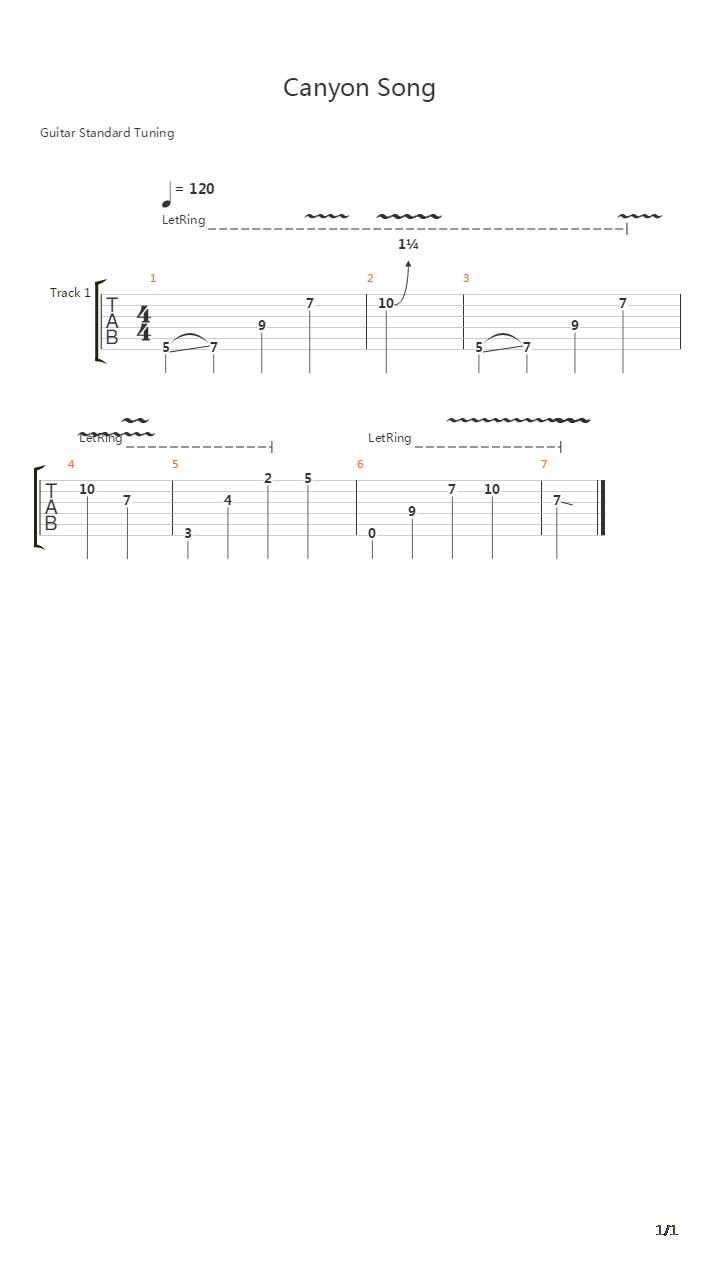 Canyon Song (Sunset Strip Riff)吉他谱