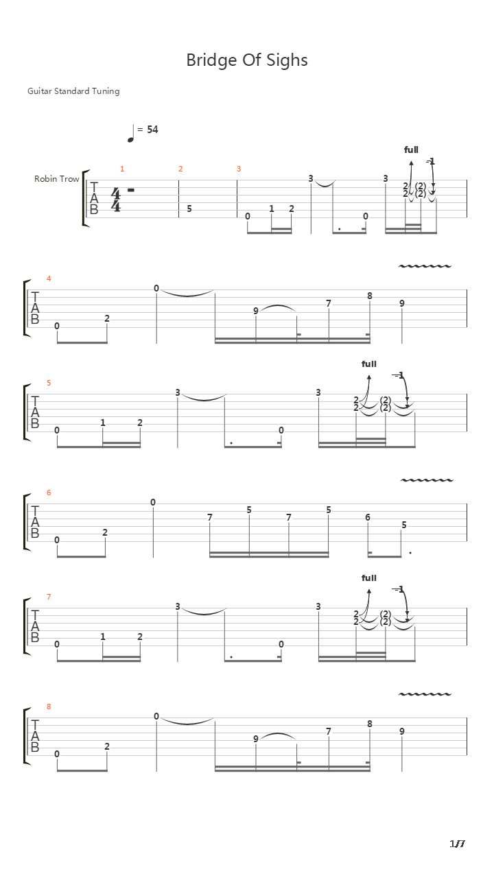 Bridge Of Sighs吉他谱