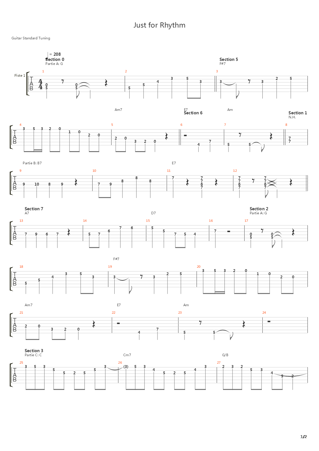 Just For Rhythm吉他谱