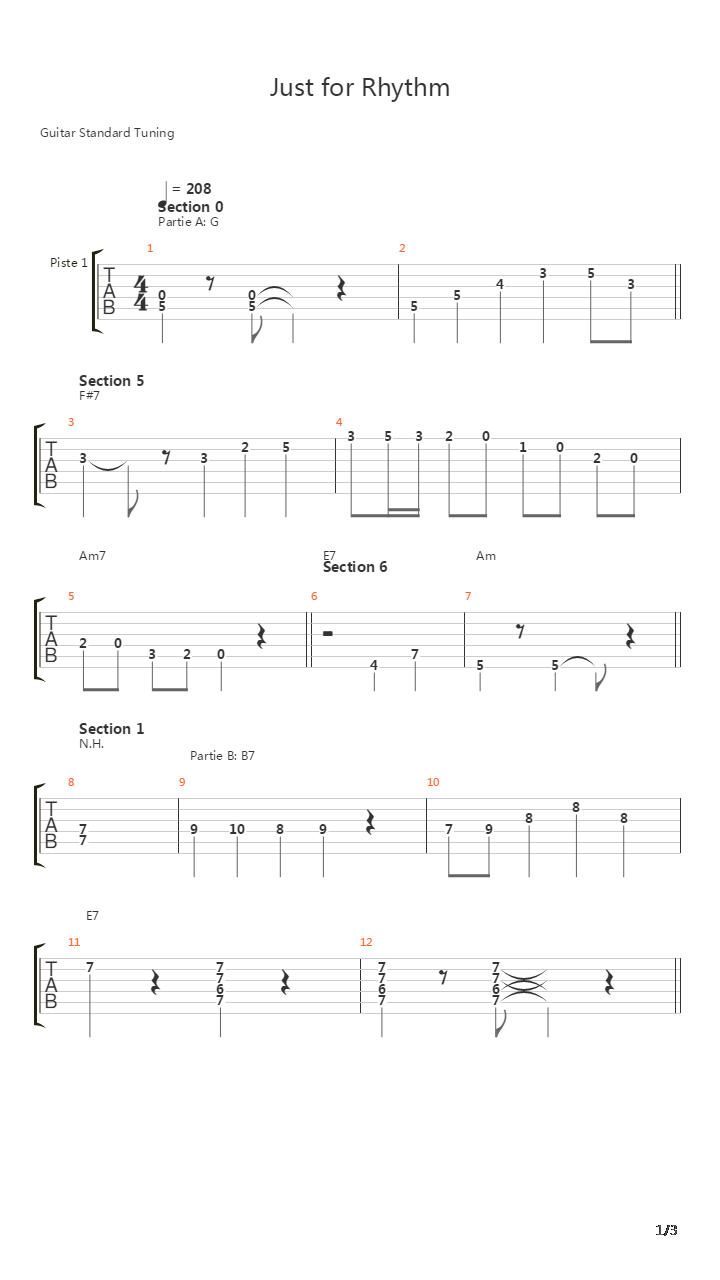 Just For Rhythm吉他谱