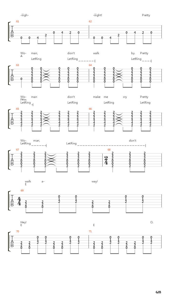 Oh, Pretty Woman吉他谱