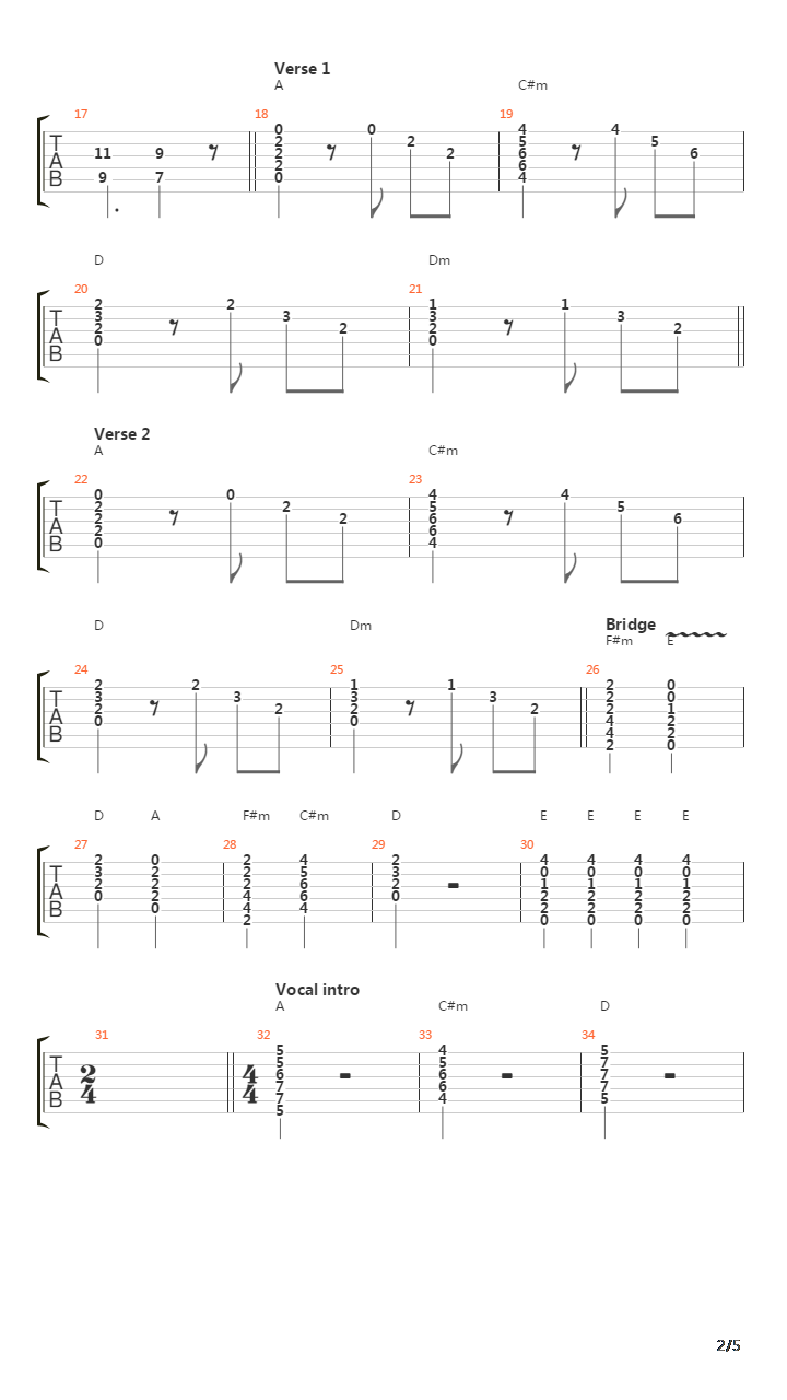 Fa Sen Heo吉他谱