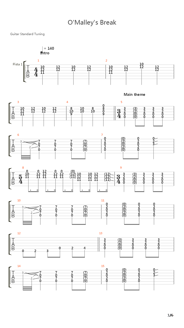 O'malley'S Break吉他谱