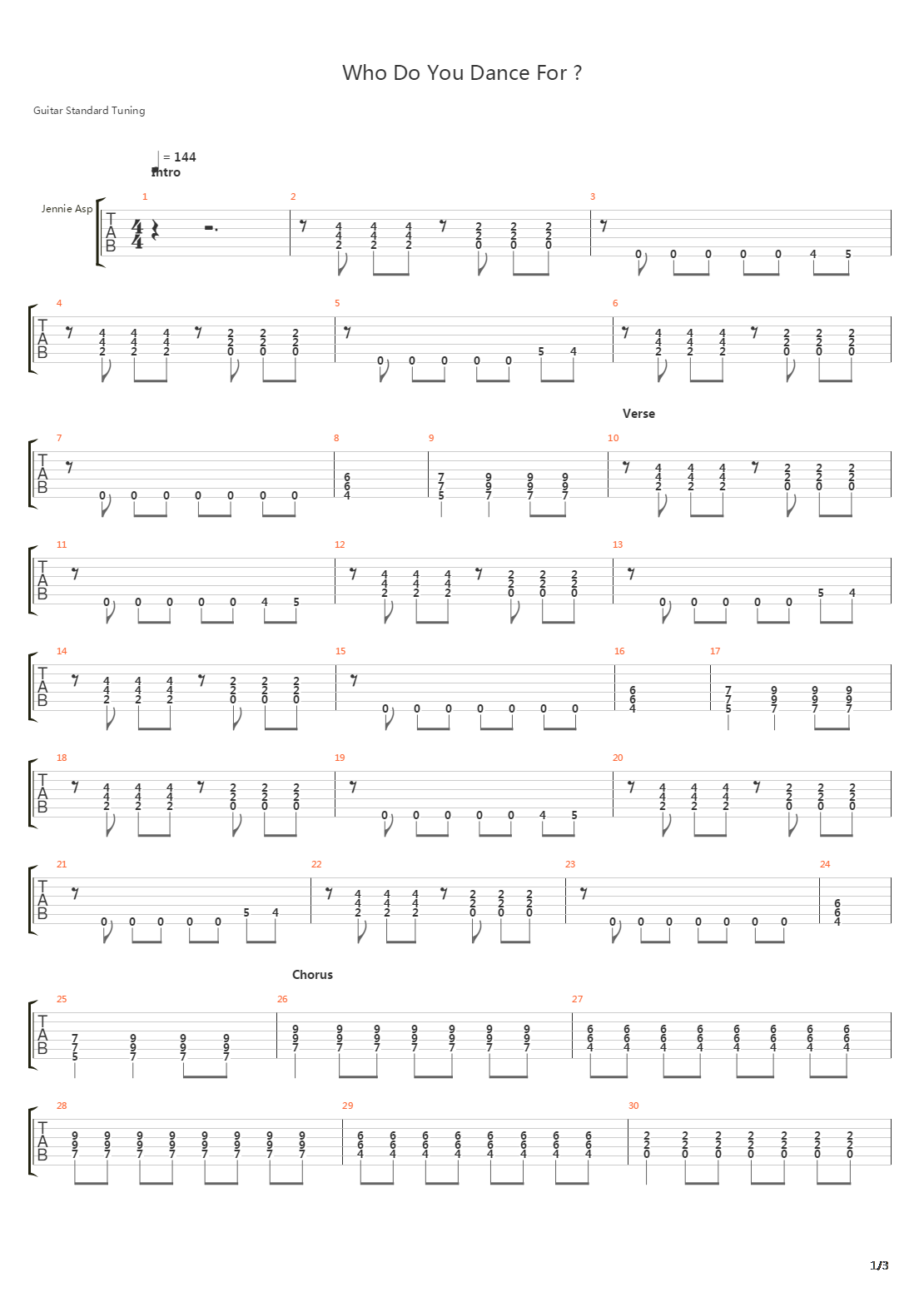 Who Do You Dance For吉他谱