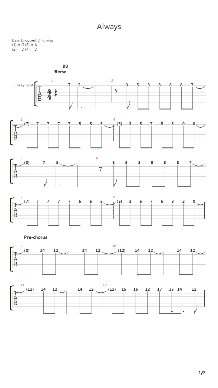 Always吉他谱