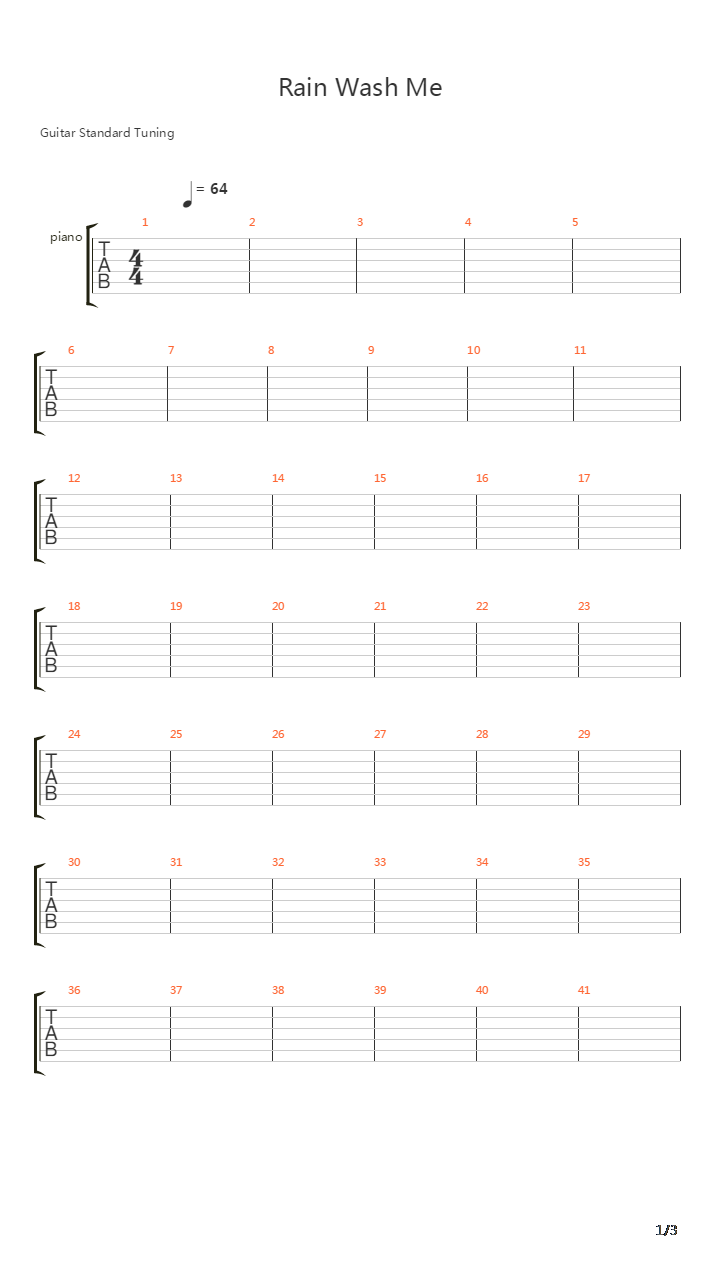 Rain Wash Me吉他谱