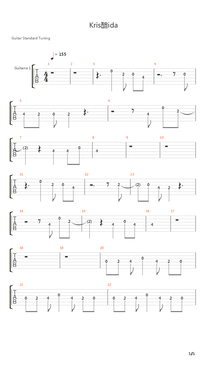 Krisalida吉他谱