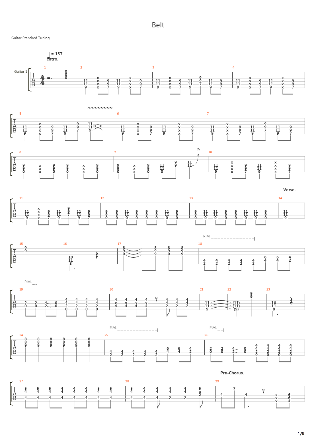 Belt吉他谱