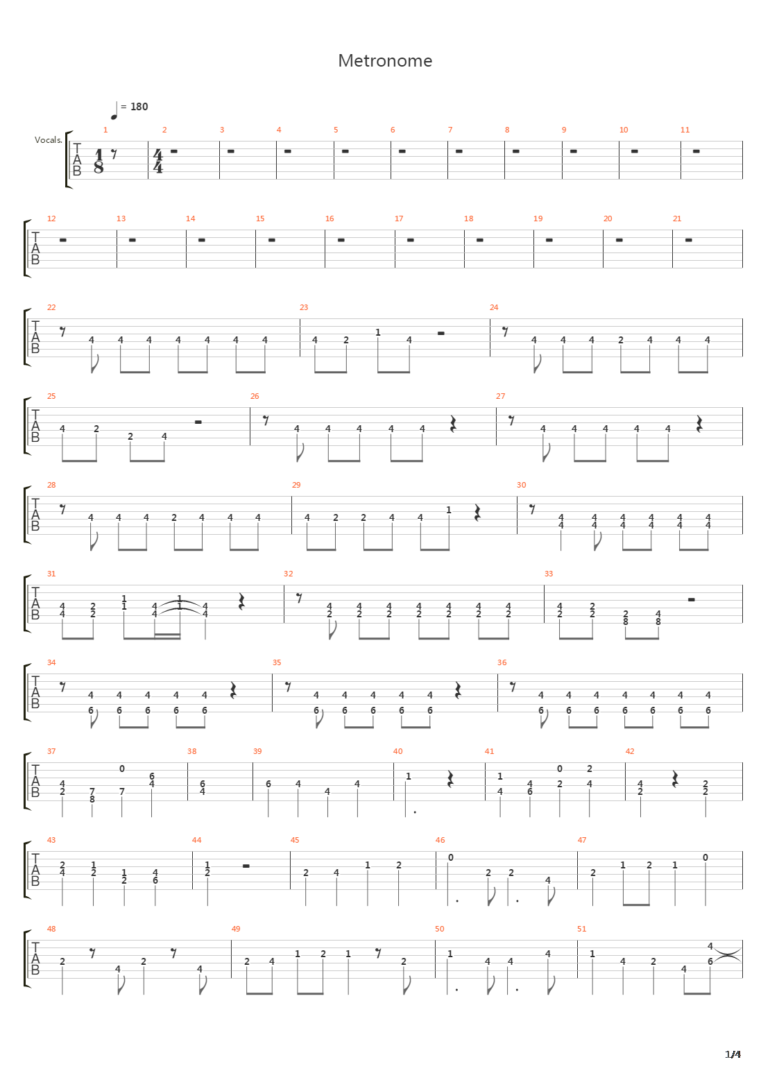 Metronome吉他谱