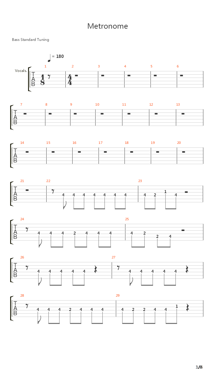 Metronome吉他谱