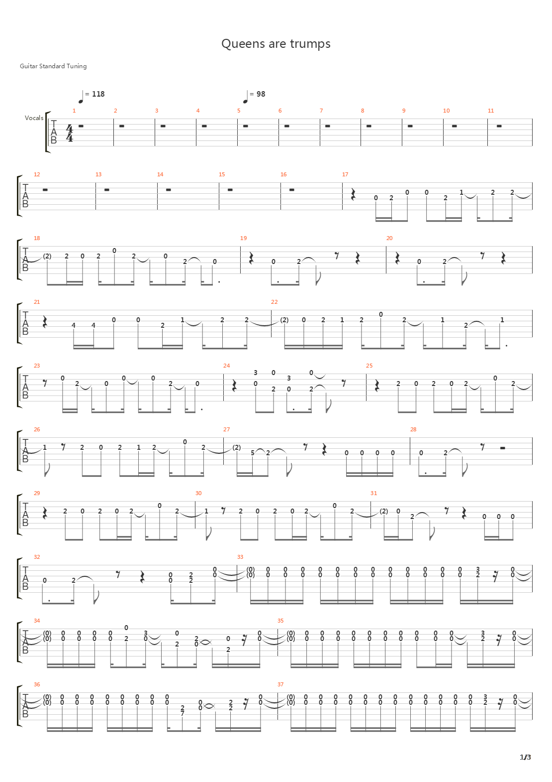 Queens Are Trumps吉他谱