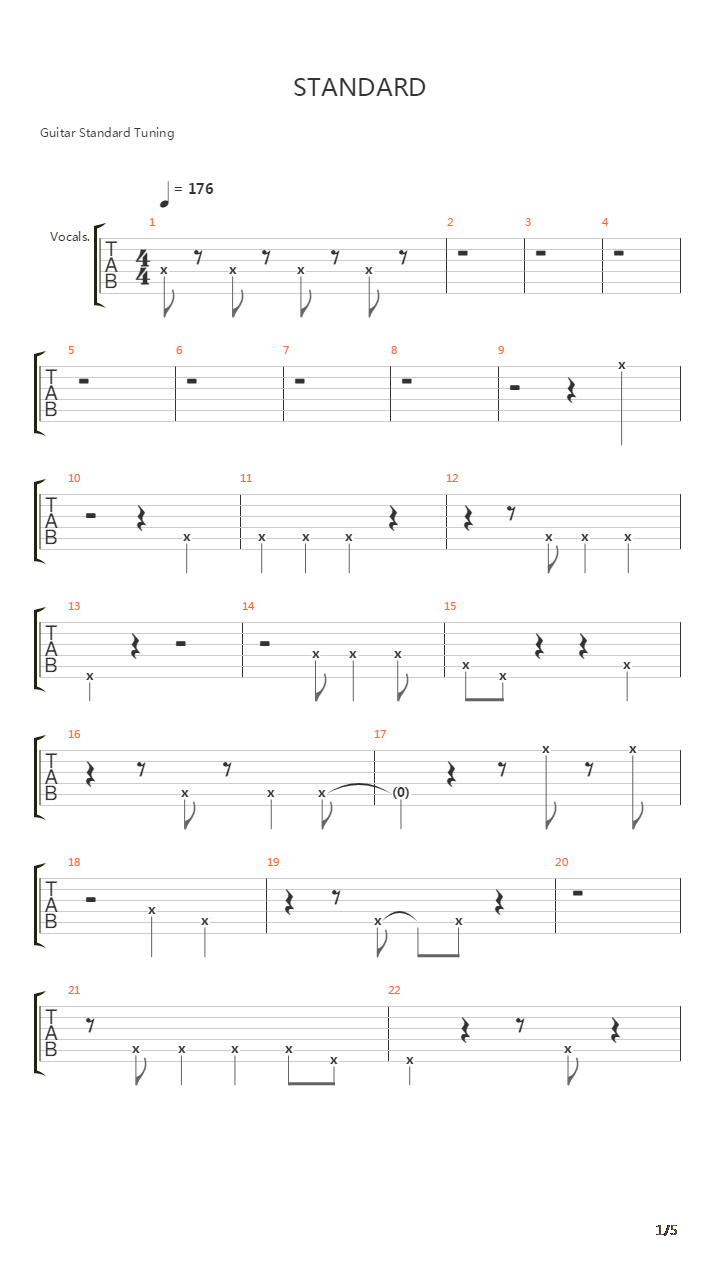 Standard吉他谱