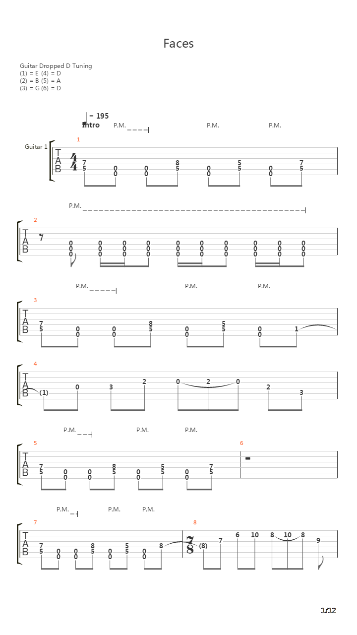 Faces吉他谱