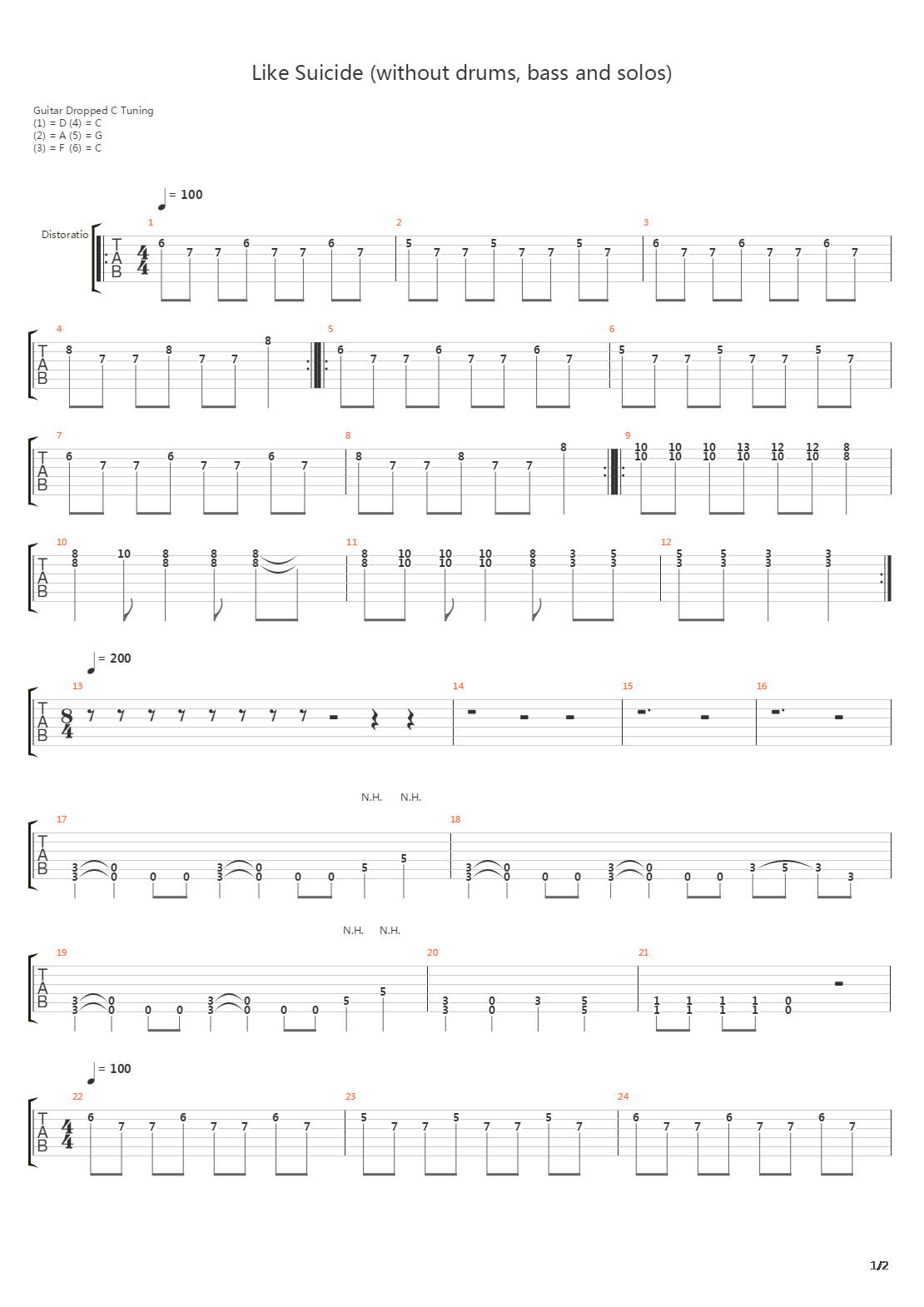 Like Suicide (Whitout Drums, Bass And Solo)吉他谱