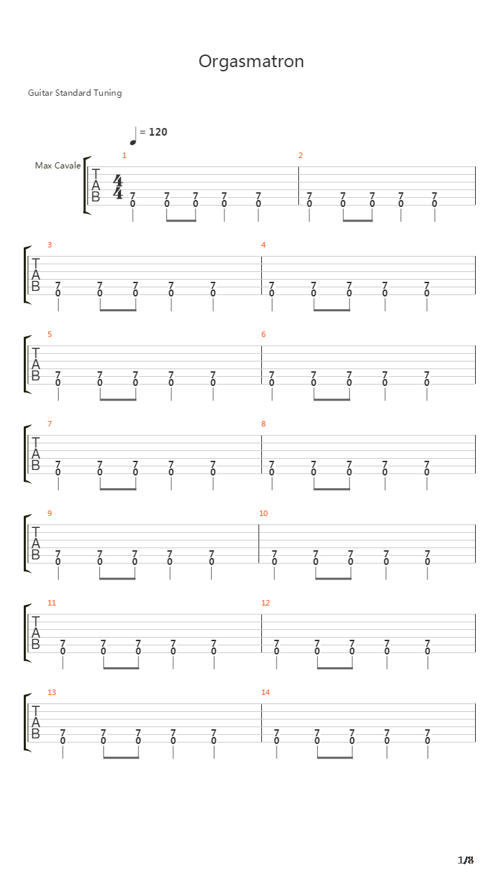 Orgasmastron吉他谱