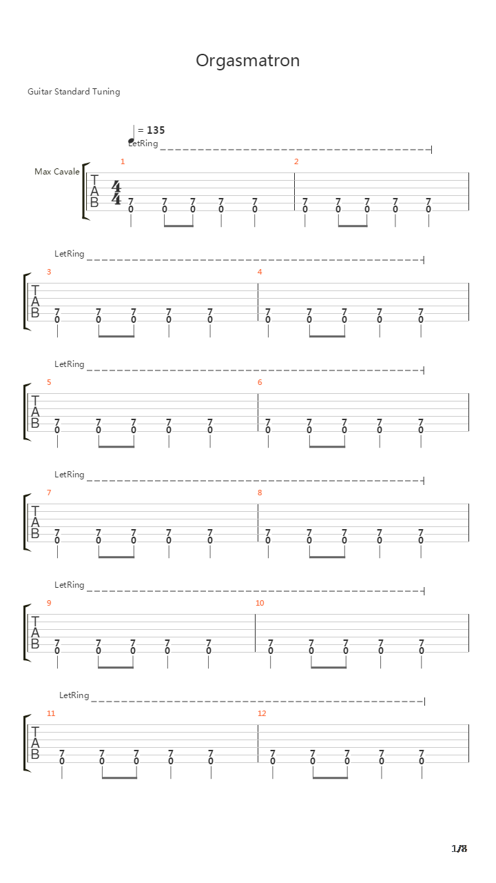 Orgasmastron吉他谱