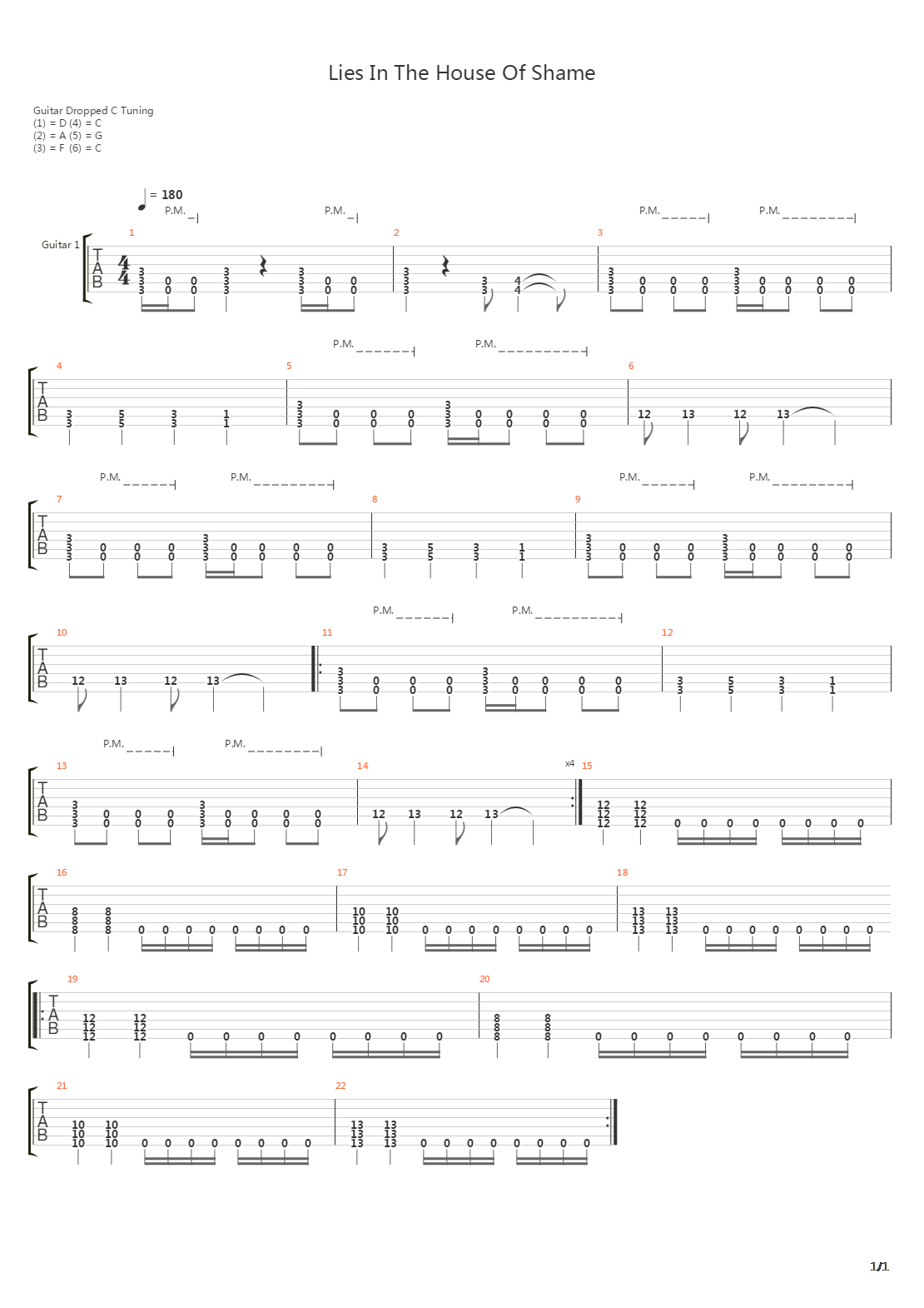 Lies In The House Of Shame吉他谱
