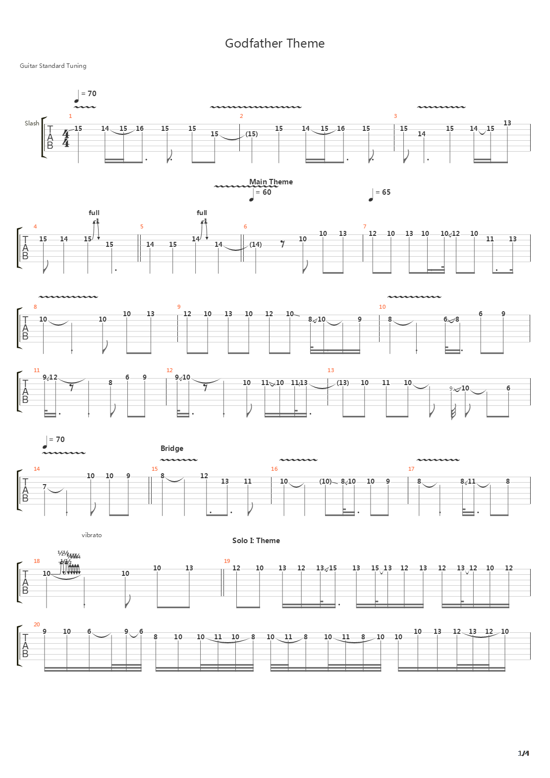 Le Parrain吉他谱