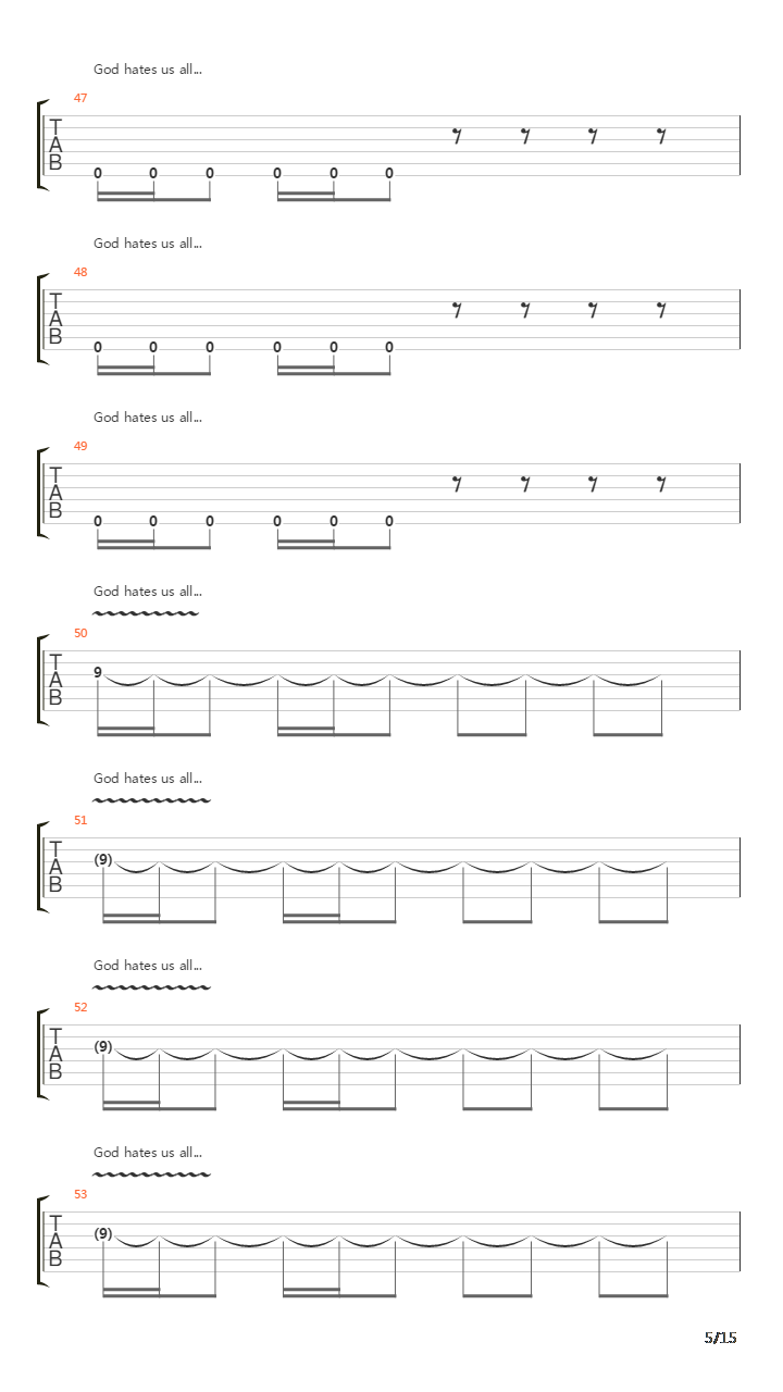God Hates Us All吉他谱