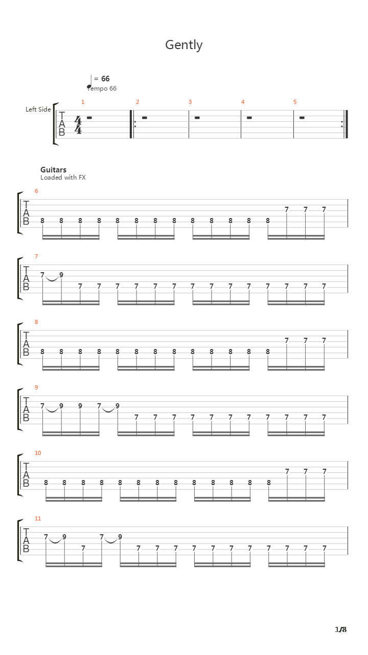 Genlty (Iowa Version)吉他谱