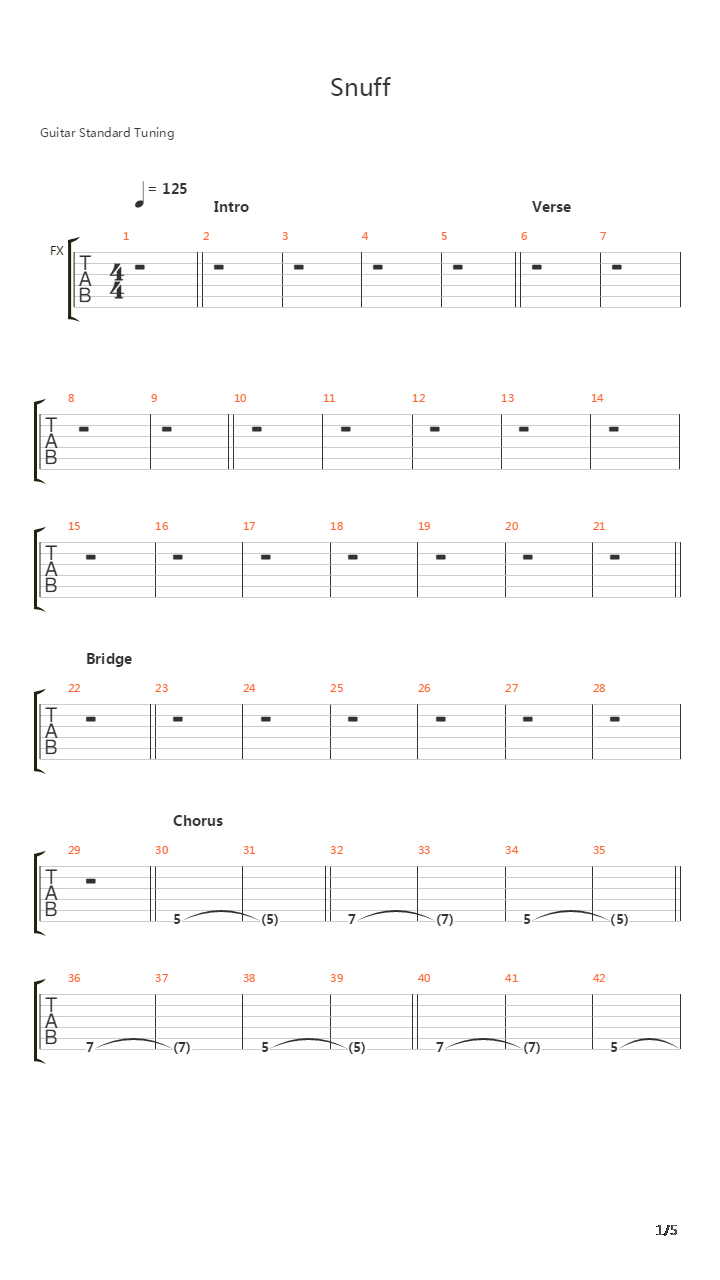 Snuff吉他谱