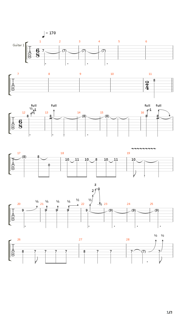 Vermillion (Solo)吉他谱