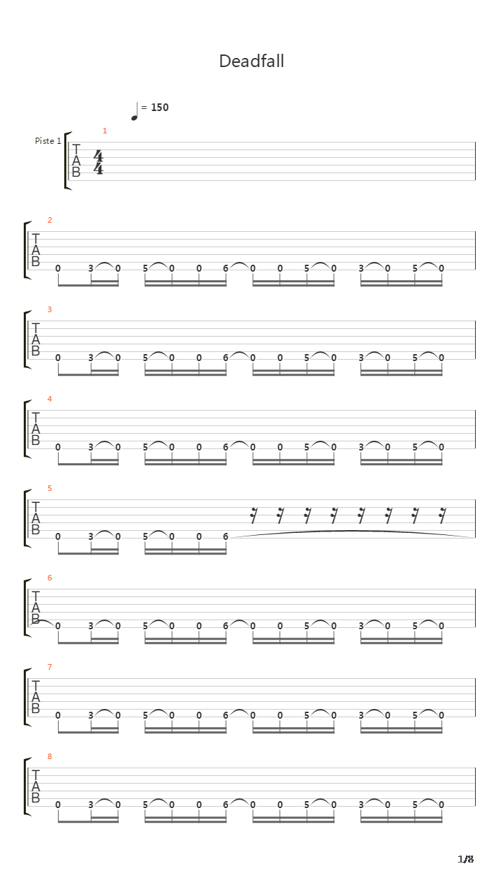 Deadfall吉他谱