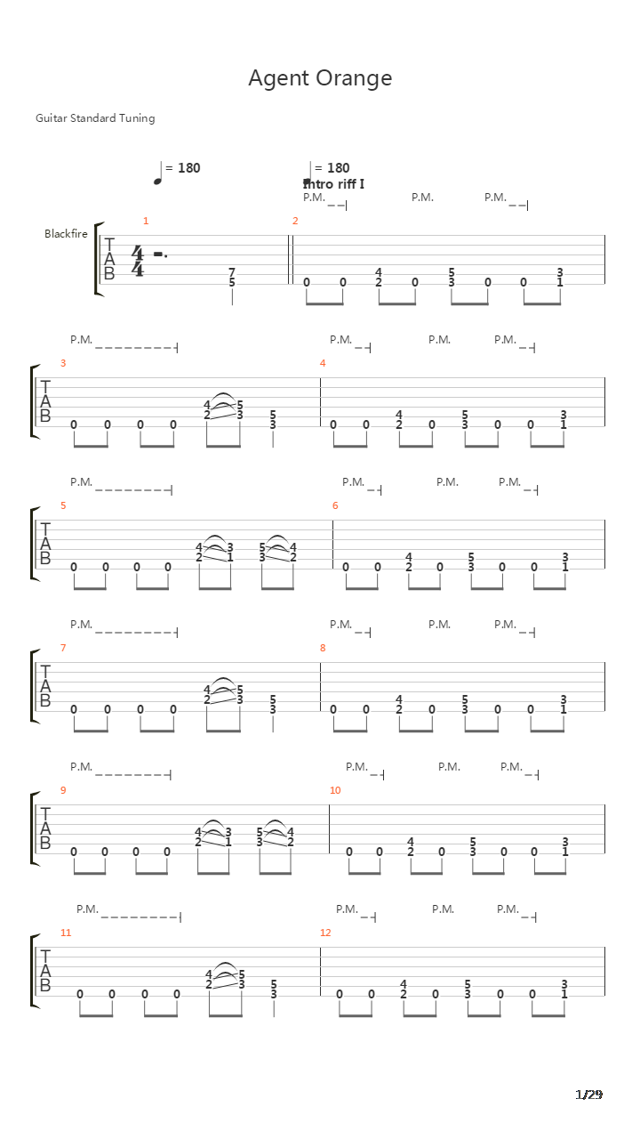 Agent Orange (Solo) By Chure吉他谱