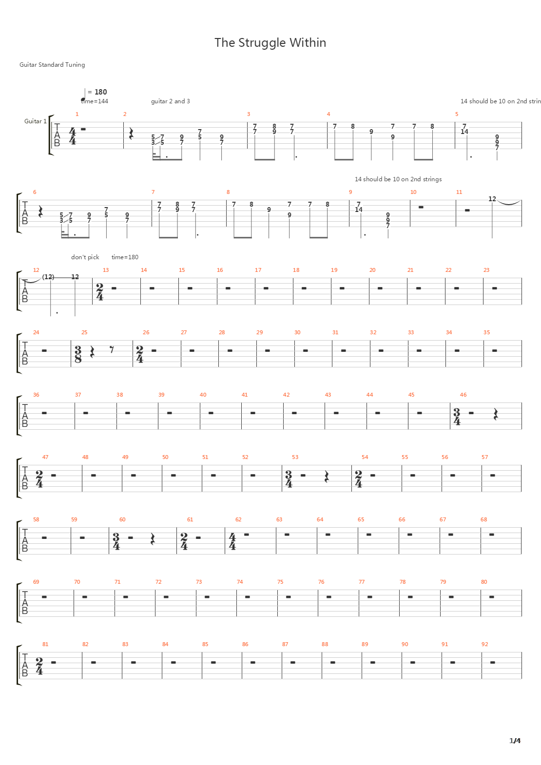 The Struggle Within吉他谱